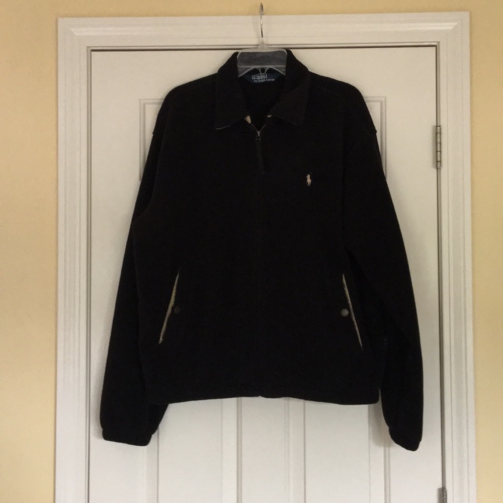 😎 Men’s Polo by Ralph Lauren black fleece jacket